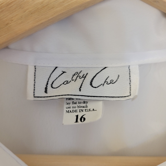 Vintage Kathy Che Embroidery beadedcollar blouse, size 16 - Picture 3 of 7